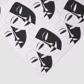Comedy Tragedie Black en White Theater Mask Tissu Tissuepapier (Detail)
