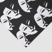 Comedy Tragedie Black en White Theater Mask Tissuepapier (Detail)