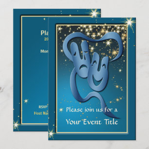 Comedy tragedie blauw bioscoopmasker - Aangepast u Kaart