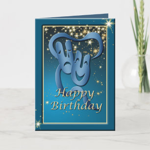 Comedy Tragedie Blue Theater Mask Birthday Card Kaart