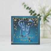 Comedy Tragedie Blue Theater Mask Kerstparty Kaart (Staand voorkant)