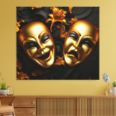 Comedy & tragedie canvas afdruk (Insitu (Woonkamer))