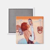 COMEDY & TRAGEDIE DRAMA MASKERS Glamour Meisje Mag Magneet (Voorkant / Achterkant)