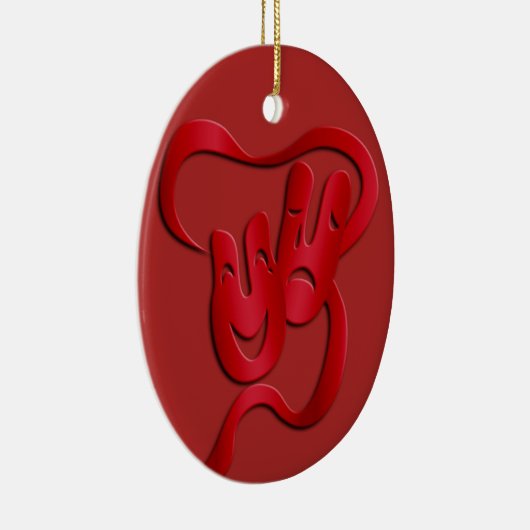 Comedy tragedie drama theater kerstversiering keramisch ornament (Rechts)