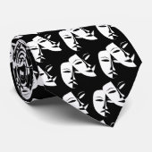 Comedy tragedie drama theatermasker zwart wit stropdas (Opgerold)