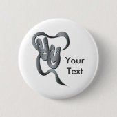 Comedy Tragedie Gray Theater Mask Button (Voorkant)