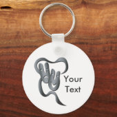 Comedy Tragedie Gray Theater Mask Sleutelhanger (Voorkant)