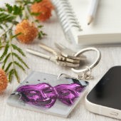 Comedy Tragedie Mask Sleutelhanger (Voorkant Rechts)