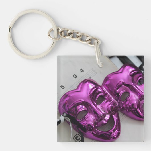 Comedy Tragedie Mask Sleutelhanger (Voorkant)