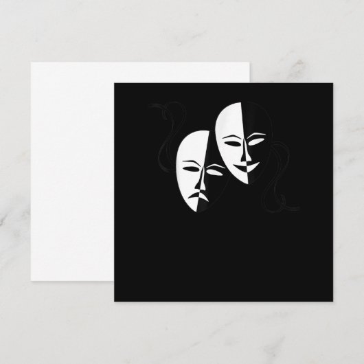 Comedy tragedie maskers Actor Gift Bedankkaart (Voorkant / Achterkant)