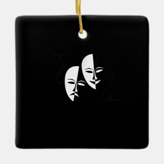 Comedy tragedie maskers Actor Gift Keramisch Ornament (Voorkant)