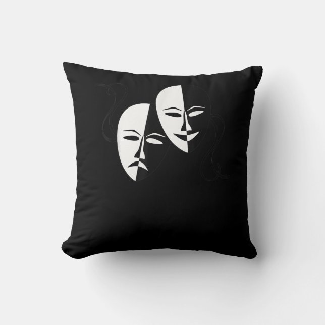 Comedy tragedie maskers Actor Gift Kussen (Voorkant)