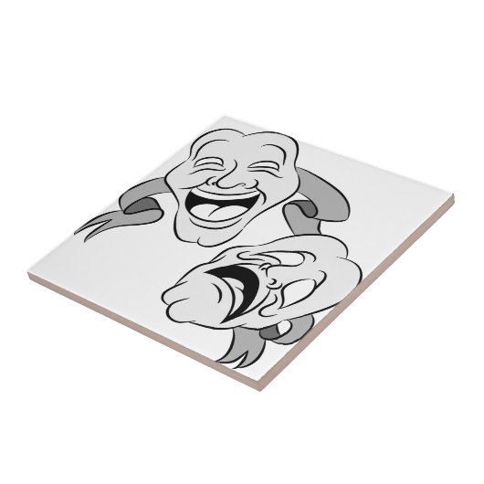 Comedy Tragedie-maskers Tegeltje (Zijkant)