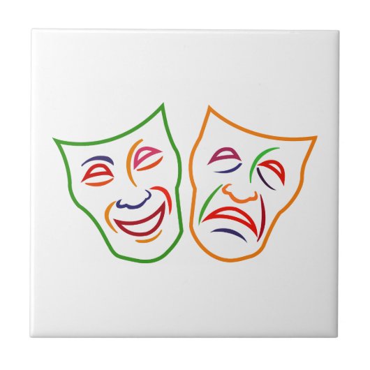 Comedy Tragedie-maskers Tegeltje (Voorkant)