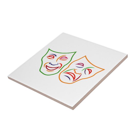 Comedy Tragedie-maskers Tegeltje (Zijkant)