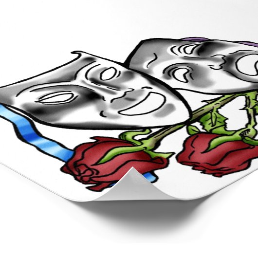 Comedy/tragedie Poster (Hoek)