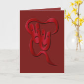 Comedy Tragedie Red Theater Mask Wenskaart Kaart (Gele Bloem)