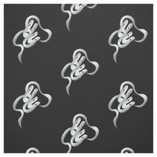 Comedy Tragedie Silver Black Fabric Stof (Swatch)