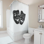 Comedy Tragedie Silver Theater Maskers Douchegordijn (In situ)