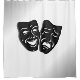 Comedy Tragedie Silver Theater Maskers Douchegordijn