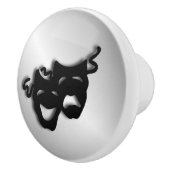 Comedy Tragedie Silver Theater Maskers Keramische Knop (Rechts)