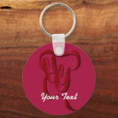 Comedy tragedie theater maskerrood basis aangepast sleutelhanger (Voorkant)