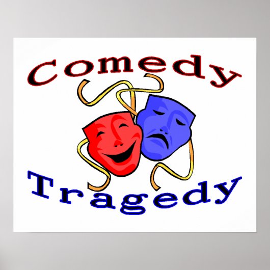 Comedy Tragedie Theater Maskers Poster (Voorkant)