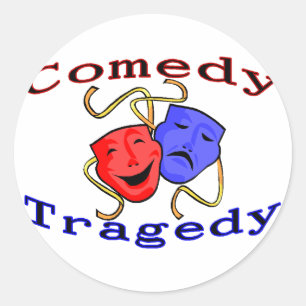 Comedy Tragedie Theater Maskers Ronde Sticker