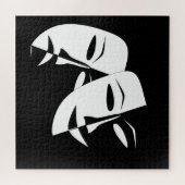 Comedy/tragedie zwart/wit bioscoopmasker legpuzzel (Horizontaal)