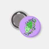 COMEDY & TRAGEDY DRAMA MASKERS-THEATER ARTS MAGNEE MAGNEET (Voorkant / Achterkant)