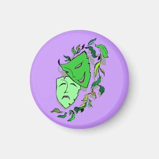 COMEDY & TRAGEDY DRAMA MASKERS-THEATER ARTS MAGNEE MAGNEET (Voorkant)