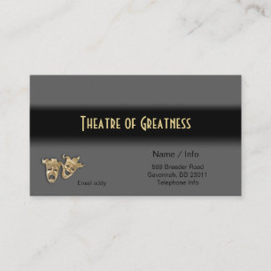 Comedy Tragedy Greek Masks Theater Business Card Visitekaartje