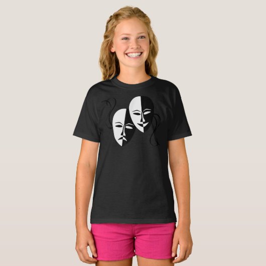 Comedy Tragedy Masks Actor Retro T-shirt (Voorkant volledig)