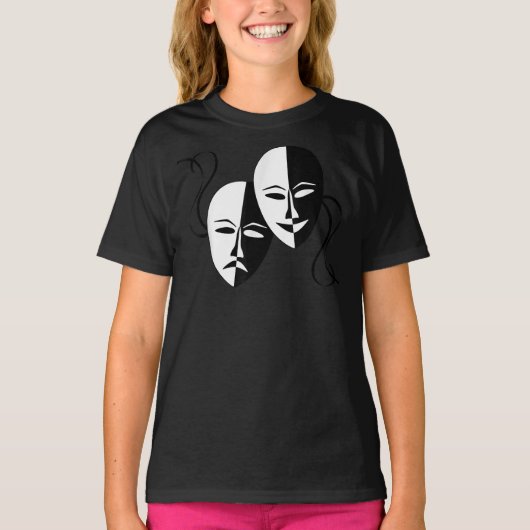 Comedy Tragedy Masks Actor Retro T-shirt (Voorkant)