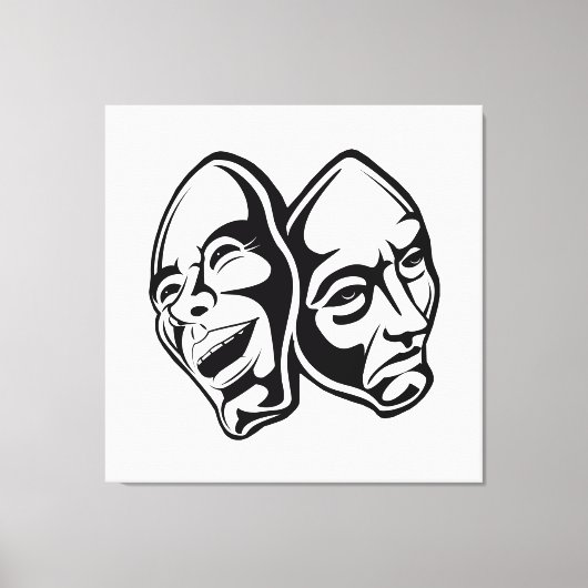 Comedy Tragedy masks masquerade still life art  Canvas Afdruk (Voorkant)