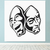 Comedy Tragedy masks masquerade still life art  Canvas Afdruk (Insitu (Houten vloer))