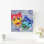 Comedy & Tragedy Square Wall Clock Vierkante Klok (Huis)