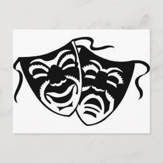 comedy_tragedyq briefkaart (Voorkant)