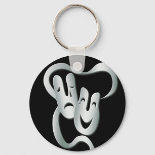 Comedy tragisch theater mask Black White Basic Sleutelhanger