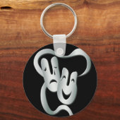 Comedy tragisch theater mask Black White Basic Sleutelhanger (Voorkant)