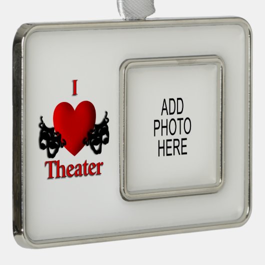 Comedy tragisch theater maskeert Ornament met foto (Rechts)