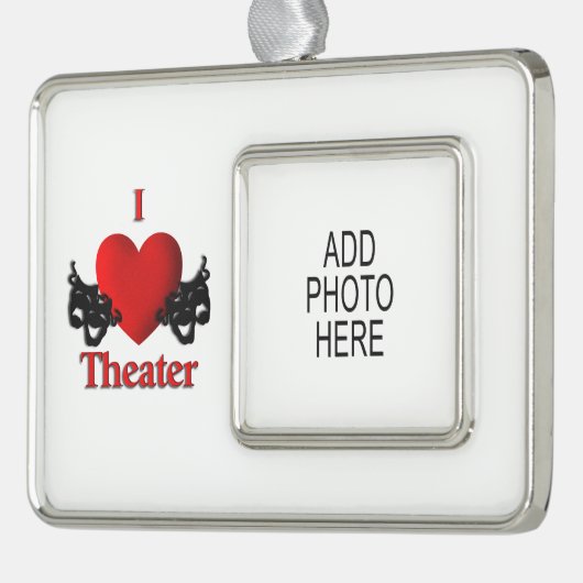 Comedy tragisch theater maskeert Ornament met foto (Links)