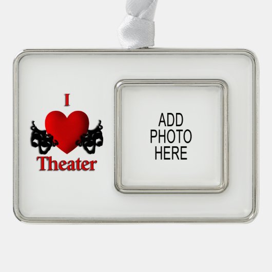 Comedy tragisch theater maskeert Ornament met foto (Voorkant)