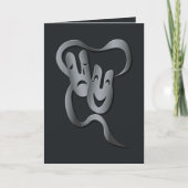 Comedy tragisch theater maskergrijs/zwarte groet kaart (Voorkant)