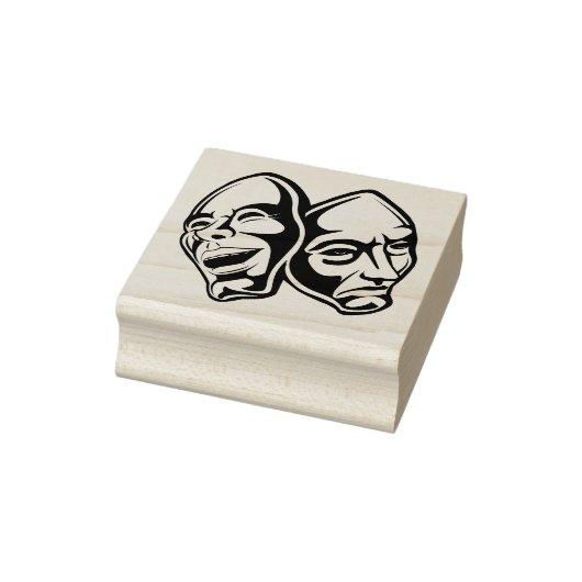 Comedy tragisch theater maskert nog leven rubberstempel (Stempel)