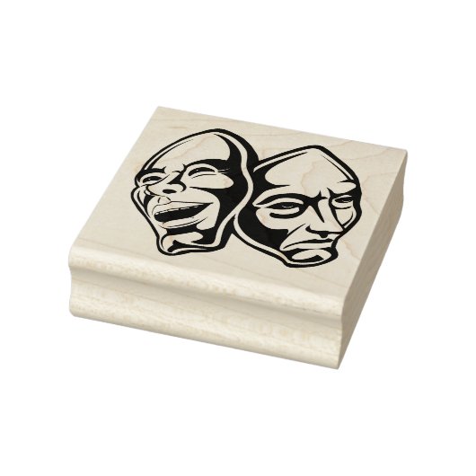 Comedy tragisch theater maskert nog leven rubberstempel (Stempel)
