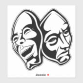 Comedy tragisch theater maskert nog leven sticker (Vel)