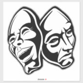Comedy tragisch theater maskert nog leven sticker (Vel)