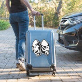 Comedy tragisch theater maskert nog leven sticker (Koffer Insitu)