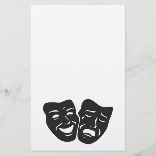 Comedy tragische drama-theatermaskers briefpapier (Voorkant)